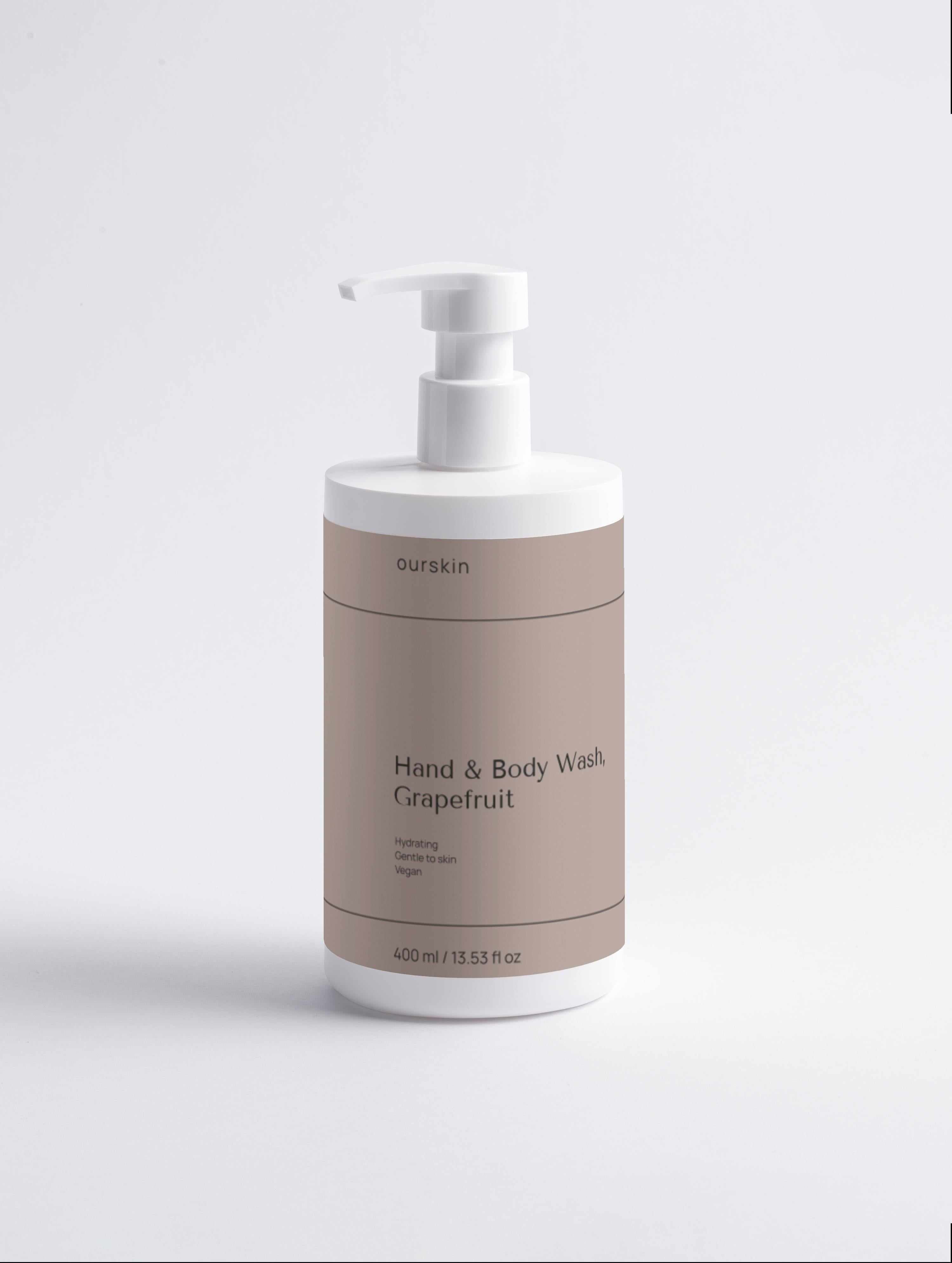 Sensitive Body Duo hand and body wash with grapefruit scent and moisturizing body cream for sensitive skin in black packaging