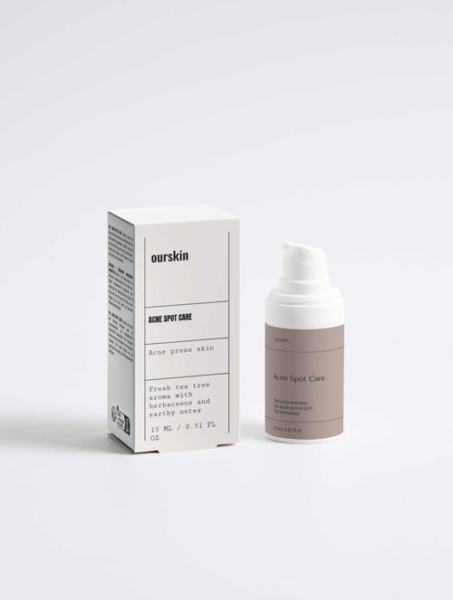 Acne Spot Care serum with 2% salicylic acid and 3% tea tree oil for targeted blemish treatment and redness reduction